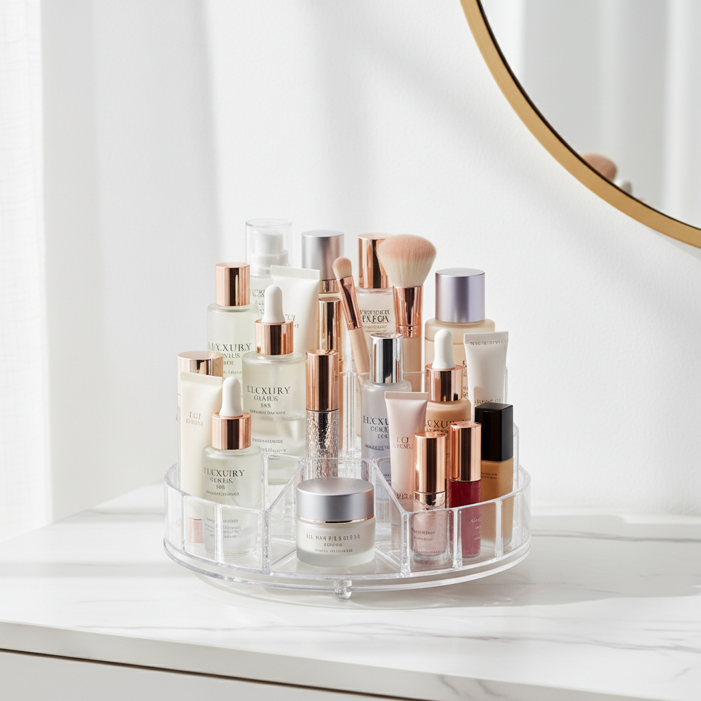 GlowEase™ SpinStore 360 Beauty Organizer