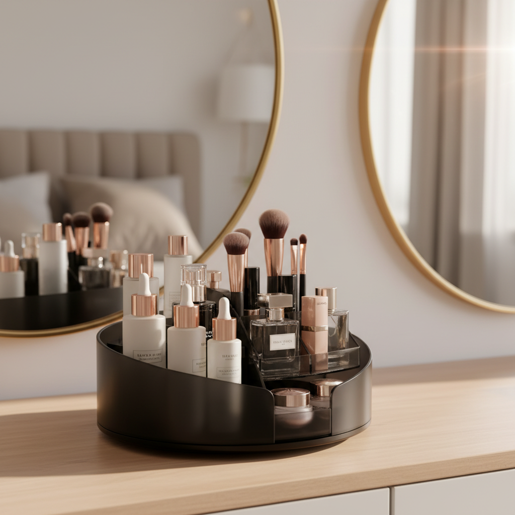 GlowEase™ SpinStore 360 Beauty Organizer