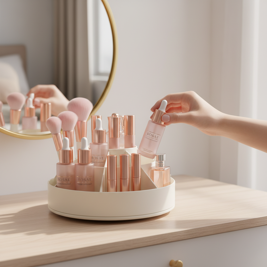 GlowEase™ SpinStore 360 Beauty Organizer