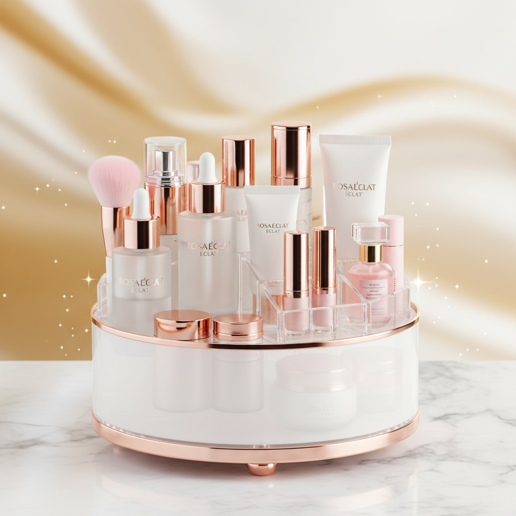 GlowEase™ SpinStore 360 Beauty Organizer