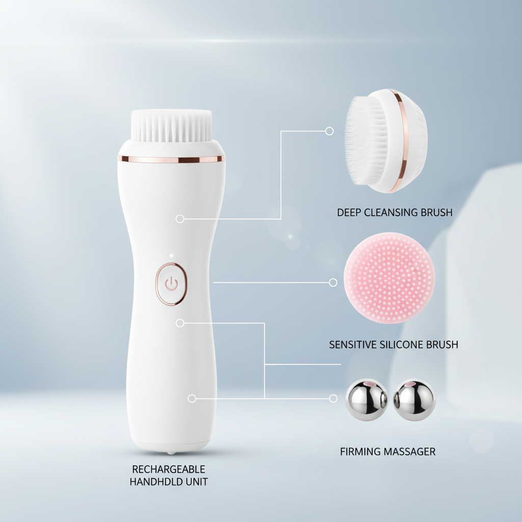 GlowEase™ 5-in-1 Facial Cleansing Brush